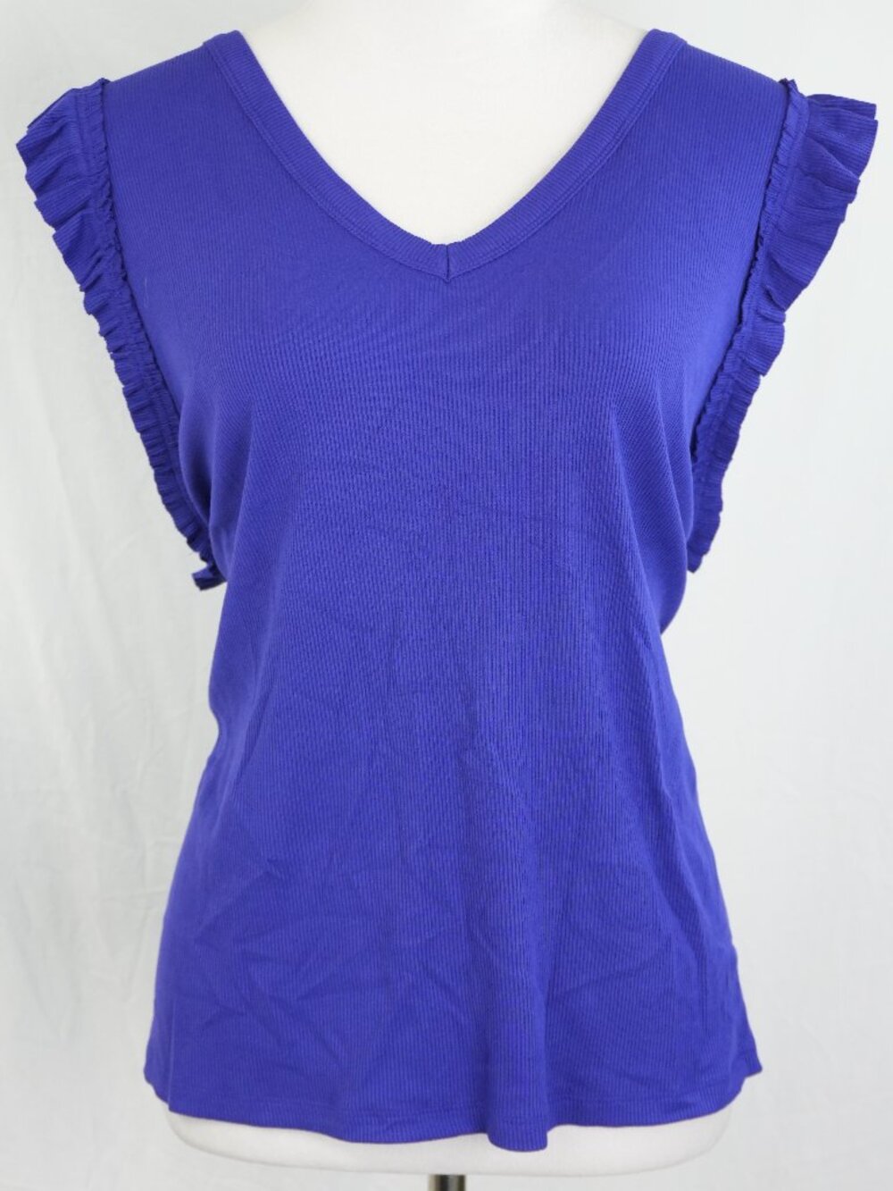 NWT Nine West Textured Stripes XXL Tank Top Purple Vacation Summer Beach